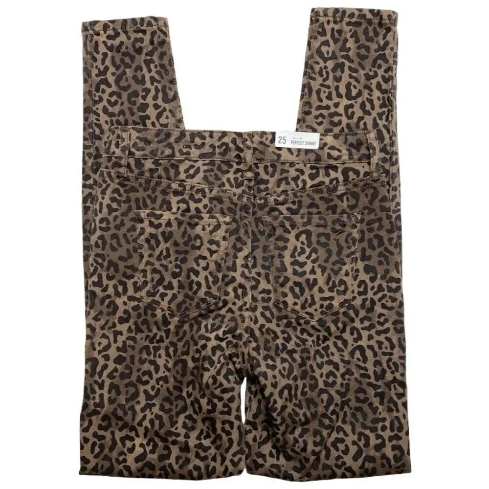 William Rast Iconic‎ Vintage Perfect Skinny Jean Women's 28 Cheetah Animal Print - Picture 2 of 9